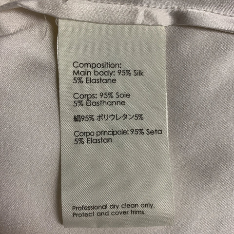 3.1 PHILLIP LIM Size 0 Cream Silk Beaded Neck Line Blouse 3.1 PHILLIP LIM