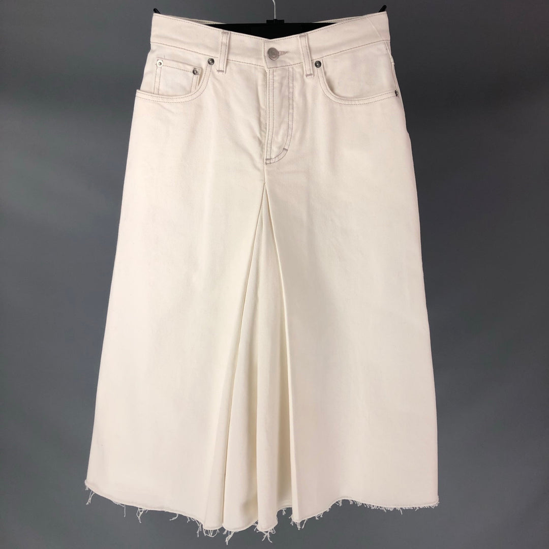MAISON MARGIELA Size XS Off White Denim Casual Pant-Skirt