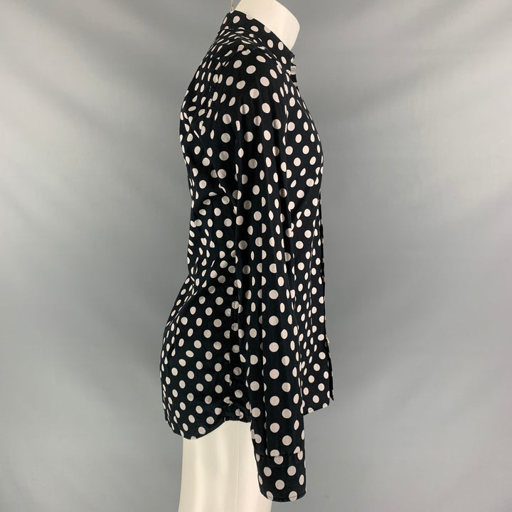 J. LINDEBERG Size M Polka Dot Cotton Button down Black Long Sleeve Shirt