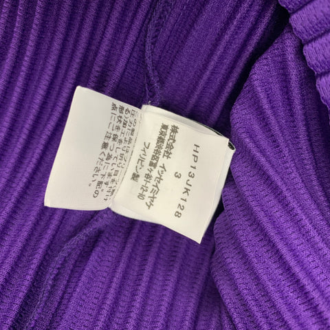 ISSEY MIYAKE HOMME PLISSE Size L Purple Ribbed Pullover