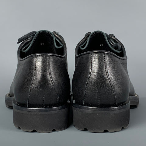 DSQUARED2 Worlds End Size 9 Black Leather Studded Lace Up Shoes