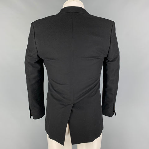DOLCE & GABBANA Size 36 Black Cashmere Silk Peak Lapel Sport Coat