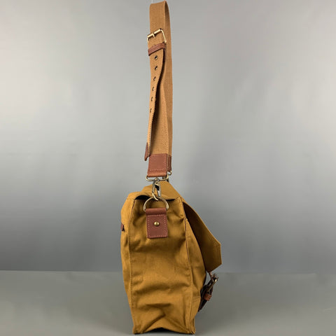 GRENSON Khaki Brown Canvas Leather Messenger Bags