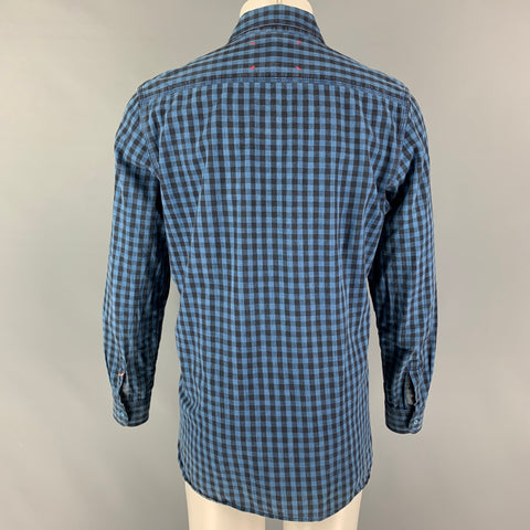ROBERT GRAHAM Size M Black Blue Gingham Cotton Long Sleeve Shirt