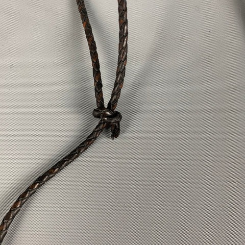 HENRY BEGUELIN Black Gold Leather Horn Cross Necklace