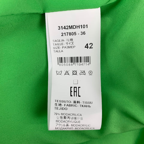 MSGM Size M Green Modacrylic Blend Textured Zip Up Jacket
