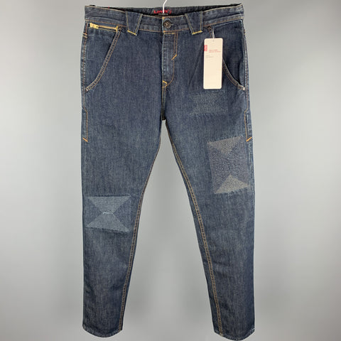 LEVI'S Size 32 Indigo Contrast Stitch Denim Zip Fly Jeans
