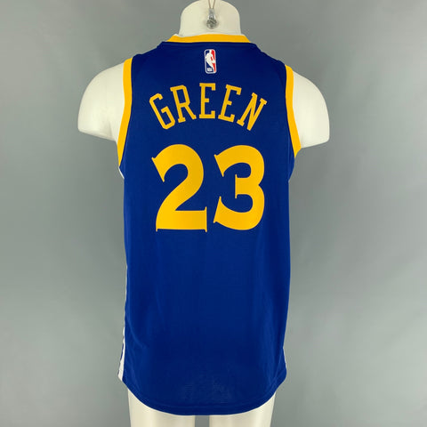 NIKE Size L Blue Yellow Polyester Warriors Jersey