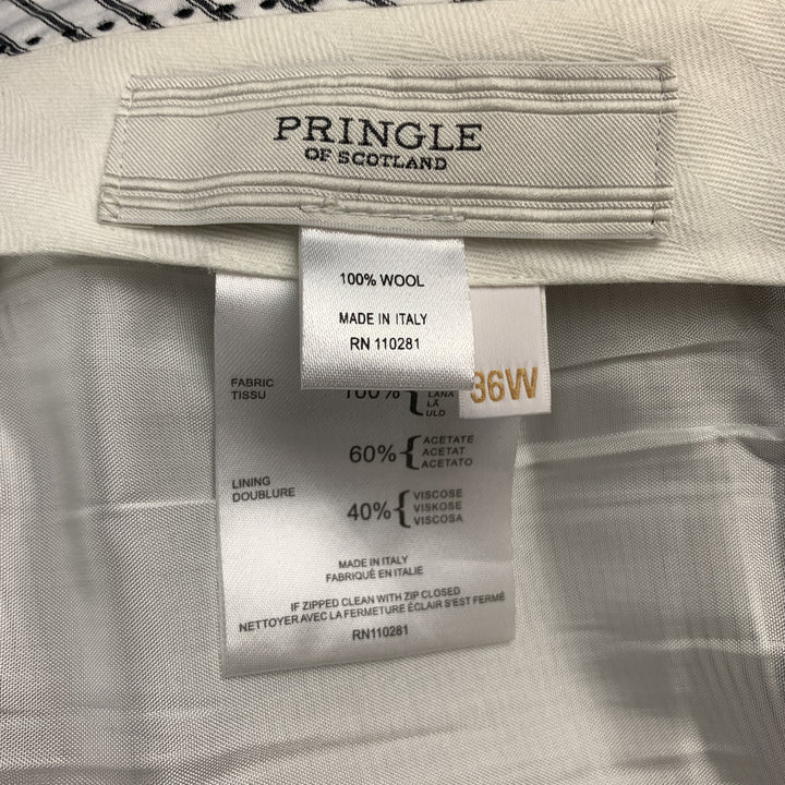 PRINGLE of SCOTLAND Size 36 Charcoal Stripe Wool Button Fly Dress Pants