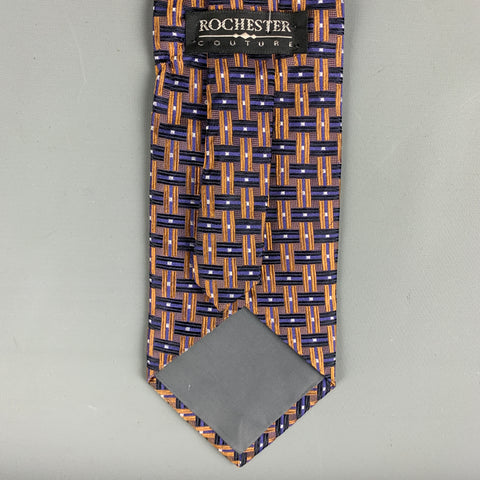 ROCHESTER Purple Orange Woven Silk Tie