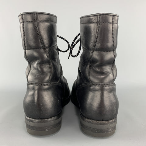 RALPH LAUREN Purple Label Size 11 Black Leather Lace Up Work Boots