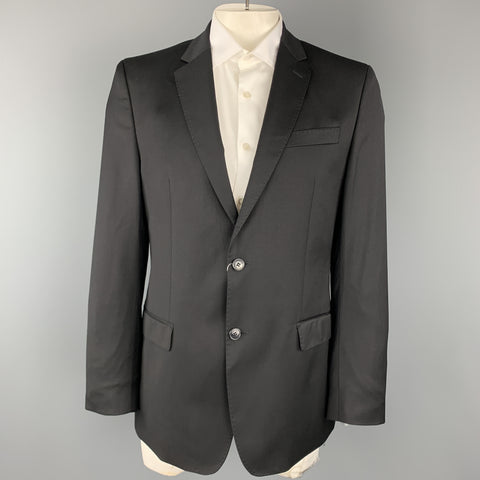 VERSACE COLLECTION Size 42 Black Wool Notch Lapel Sport Coat