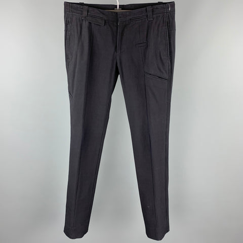 JIL SANDER Size 32 Navy Cotton Blend Zip Fly Casual Pants