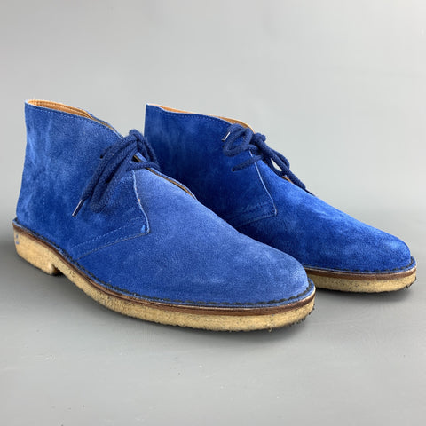 BARNEY'S NEW YORK Taille 8 Bottes à lacets désert bleu royal