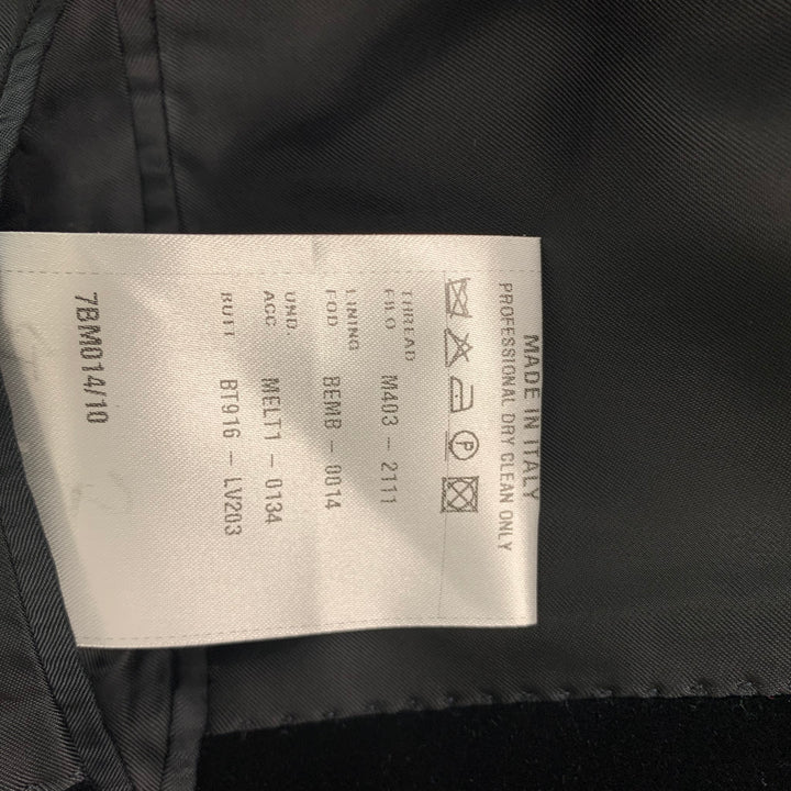 LANVIN Chest Size 38 Black Solid Cotton Velvet Notch Lapel Sport Coat