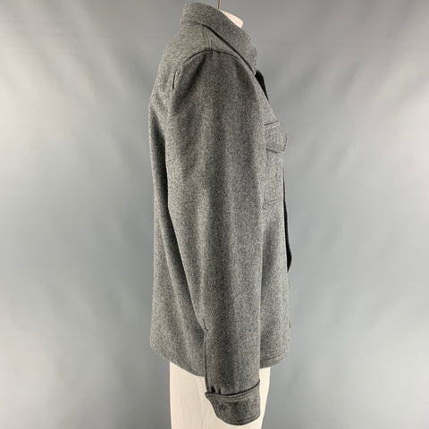 FILSON Size M Grey Heather Wool Blend Long Sleeve Shirt Jacket