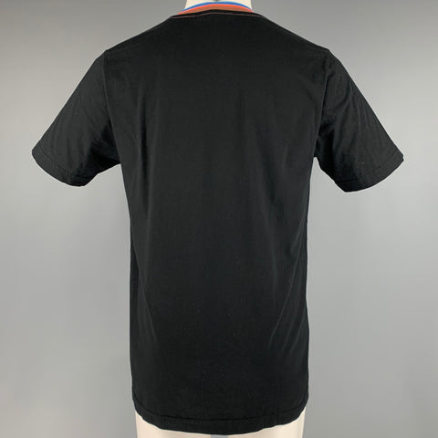 MARNI Taille M T-shirt à manches courtes en coton à bordure contrastée noir orange