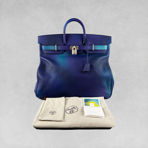 Hermès SS19 Ombré Haut à Courroies Cosmos HAC 50 Nuit Violet Limited Edition Bag