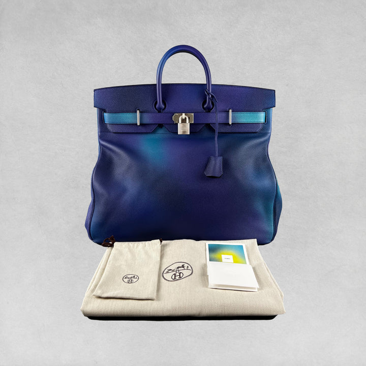 Hermès SS19 Ombré Haut à Courroies Cosmos HAC 50 Nuit Violet Limited Edition Bag