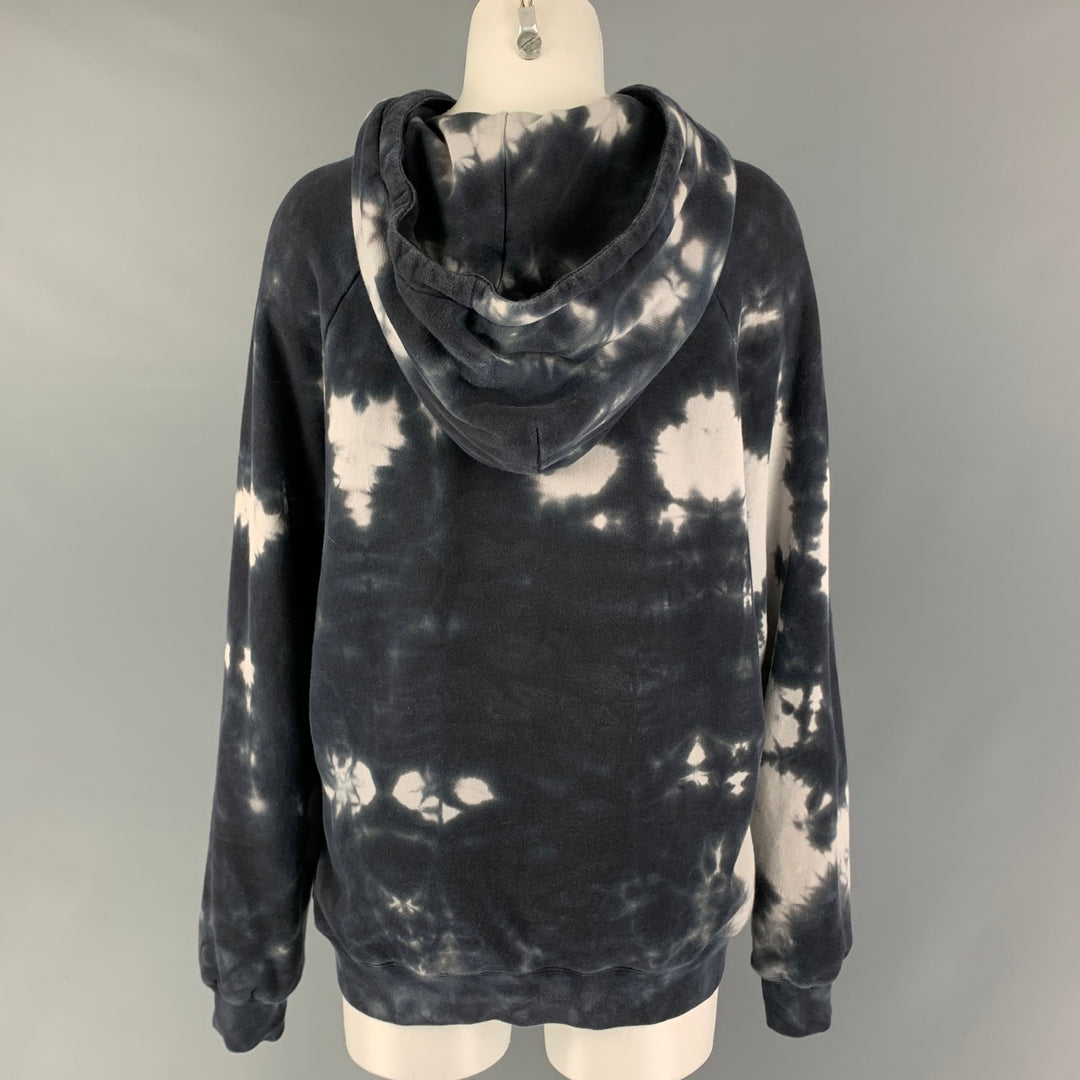 QUATRE-VINGT-DIX POUR CENT Taille S Gris Blanc Tie Dye Sweat à capuche en coton