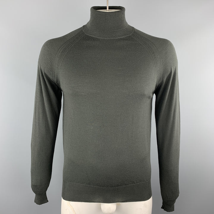 PRINGLE of SCOTLAND Size L Slate Wool Turtleneck Pullover Sweater