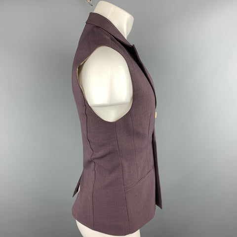 INITIAL Taille XS Gilet en mélange de polyester uni aubergine