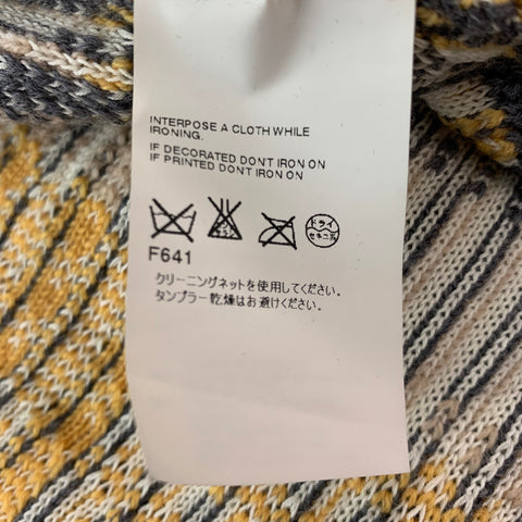 MAISON MARTIN MARGIELA Size S Grey Yellow Plaid Wool Cotton Oversized Cardigan