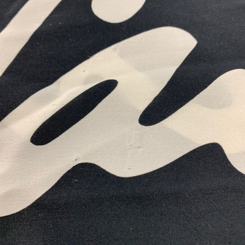 YVES SAINT LAURENT Black White Logo Scarf