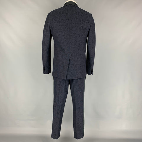 Nº21 Size 38 Navy Lace Cotton / Polyamide Shawl Collar Tuxedo Suit