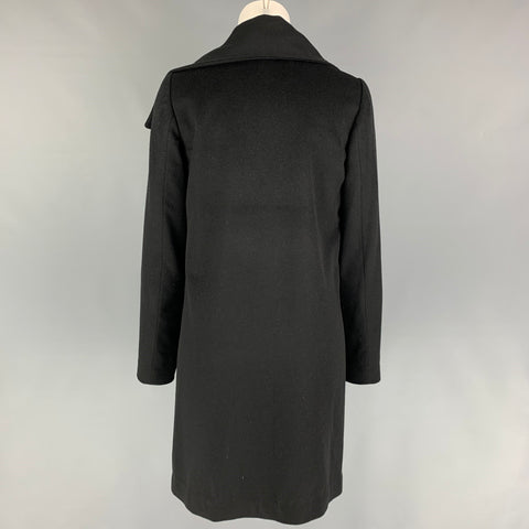 LAN JAENICKE Size S Black Cashmere Hidden Snaps Coat
