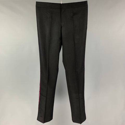 BURBERRY PRORSUM Taille 32 Pantalon de costume de smoking en laine noire
