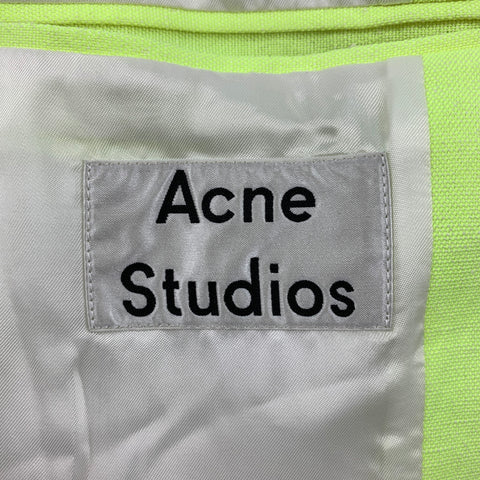 ACNE STUDIOS Size 40 Neon Linen / Polyester Notch Lapel Sport Coat