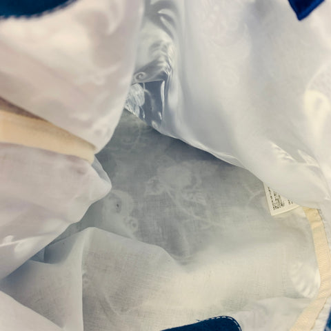 JUNYA WATANABE Blue White Abstract Floral Linen Tote Bag