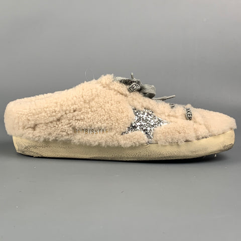 GOLDEN GOOSE Mocasines sin cordones de piel de oveja con textura natural Superstar Talla 7