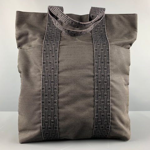 HERMES Black Taupe Nailhead Polyamide Blend Bags