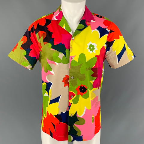 MR TURK Size XS Multi-Color Floral Cotton Camp Short Sleeve Shirt