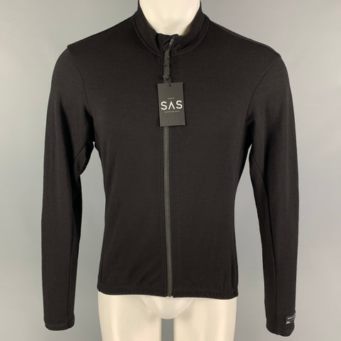 SEARCH AND STATE Size L Black Merino Wool Zip Up Jacket