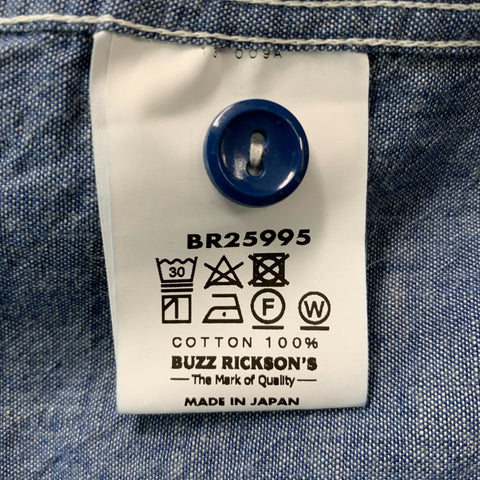 BUZZ RICKSON &amp; CO. INC. Taille M Chemise à manches longues en chambray uni bleu clair