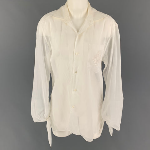 Collection RALPH LAUREN Taille 6 Chemisier transparent en coton blanc