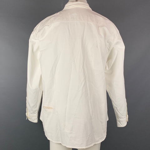 VISVIM Camisa protectora Grand River L/S de algodón desgastado blanco talla M