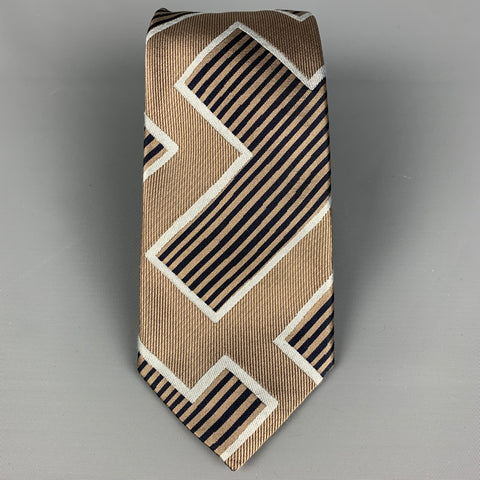 CHRISTIAN LACROIX Taupe Grey Graphic Silk Tie