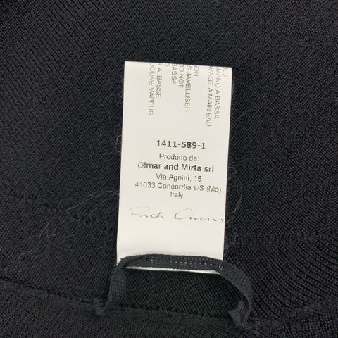 RICK OWENS VICIOUS S/S 14 Size M Black Knitted Virgin Wool Asymmetrical Cardigan
