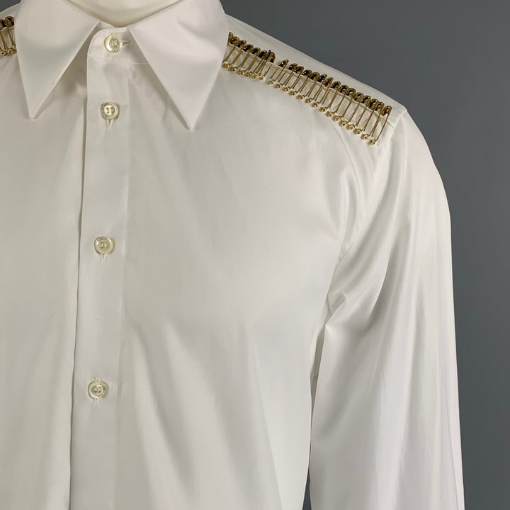 VIVIENNE WESTWOOD Size M White Cotton Button Up Long Sleeve Shirt