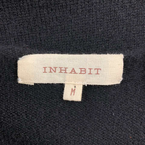 INHABIT Size M Black Knitted Cashmere Buttoned Vest