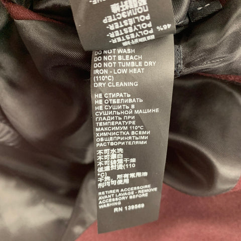 THE KOOPLES Size 42 Burgundy Wool Notch Lapel Sport Coat