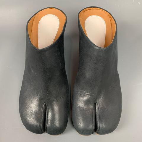 MAISON MARTIN MARGIELA Pantuflas Tabi de piel color carbón talla 8