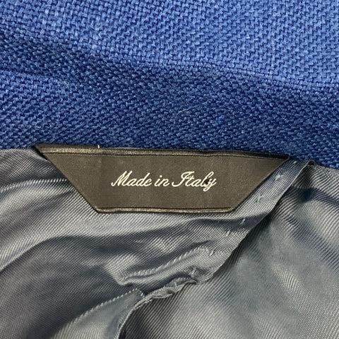 PAUL SMITH The Byard Size 44 Short Blue Woven Wool / Silk Notch Lapel Sport Coat