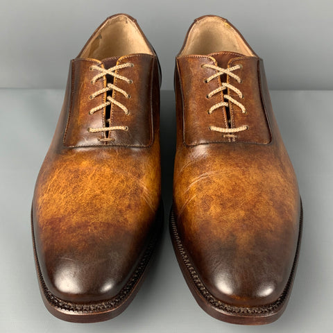 CALZOLERIA HARRIS Size 10 Brown Antique Leather Lace Up Shoes