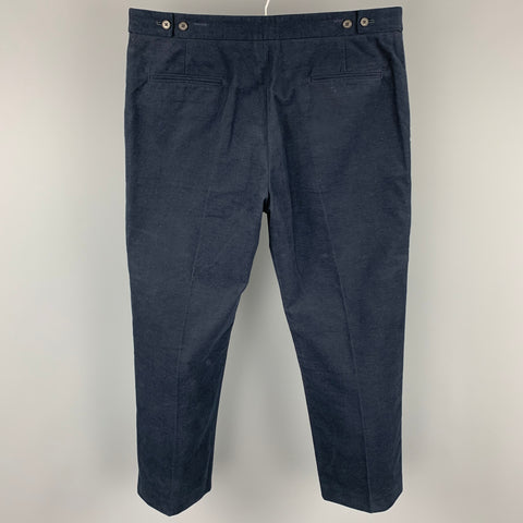 THE ROW Size 36/38 Navy Cotton Zip Fly Casual Pants