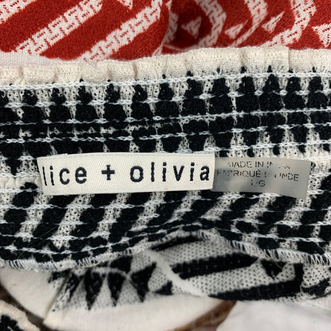 ALICE + OLIVIA Size L Multi-Color Cotton Woven Elastic Waistband Pants